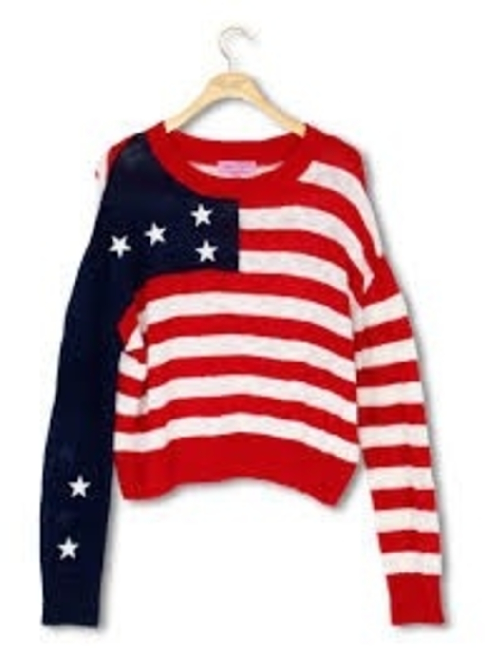 BNWT Simply Southern Red, White & Navy Star Stripe Crew Sweater